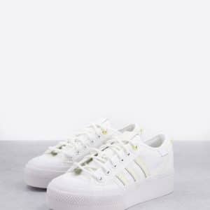 adidas Originals - Nizza - Plateau-sneakers i tredobbelt hvid